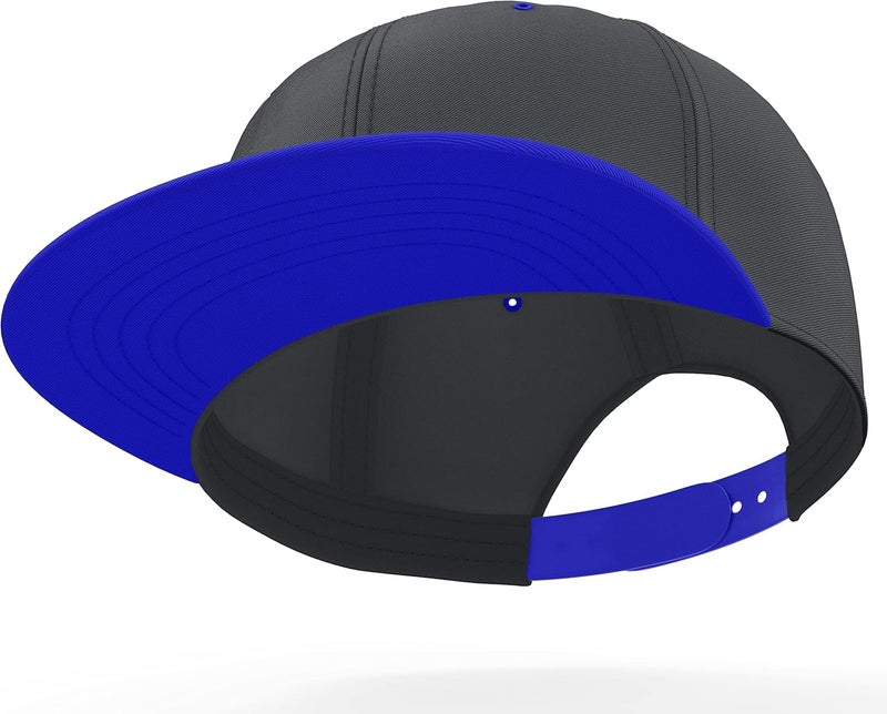 Daxton Store Classic Blank Snapback Flat Bill Visor Hat Cap One Size Adjustable Back - Image 2